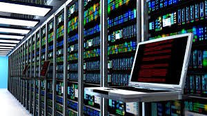 Server rack with live monitoring terminal
